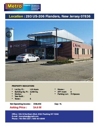 Plus de détails pour 293 US Hwy 206, Flanders, NJ - Local commercial à vendre