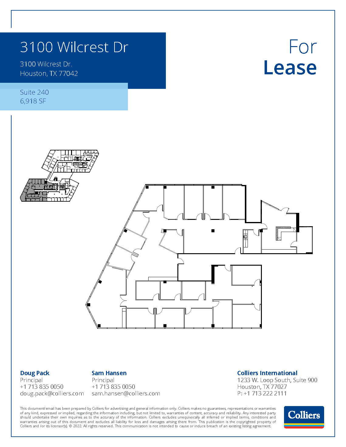 3000 Wilcrest Dr, Houston, TX à louer Plan d’étage– Image 1 sur 2