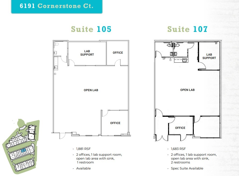 6185 Cornerstone Ct E, San Diego, CA à louer Plan d’étage– Image 1 sur 1