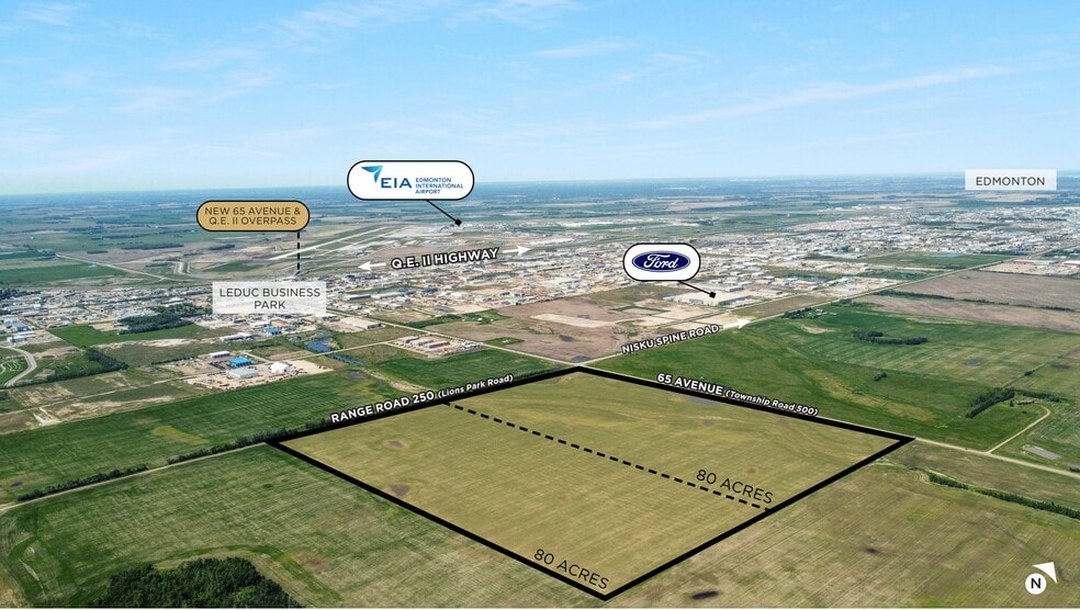 65 Ave & RR 250, Rolly View, AB à vendre - Aérien – Image 2 sur 3