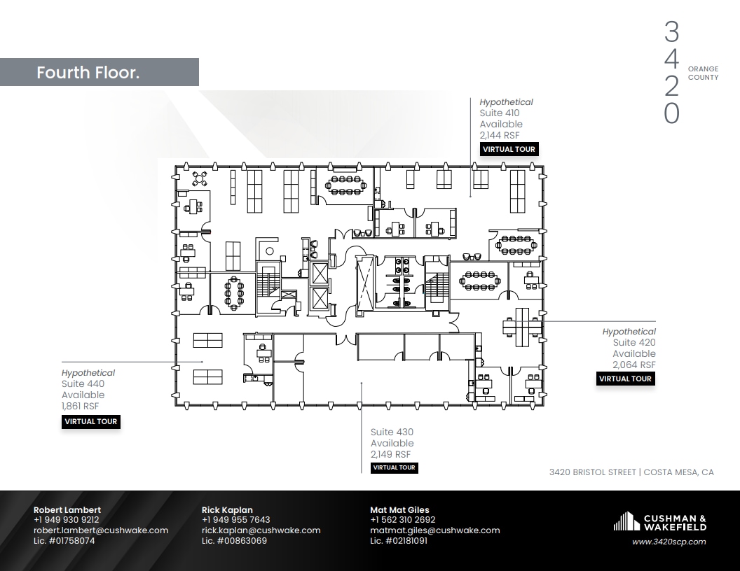 650 Town Center Dr, Costa Mesa, CA à louer Plan d’étage– Image 1 sur 1