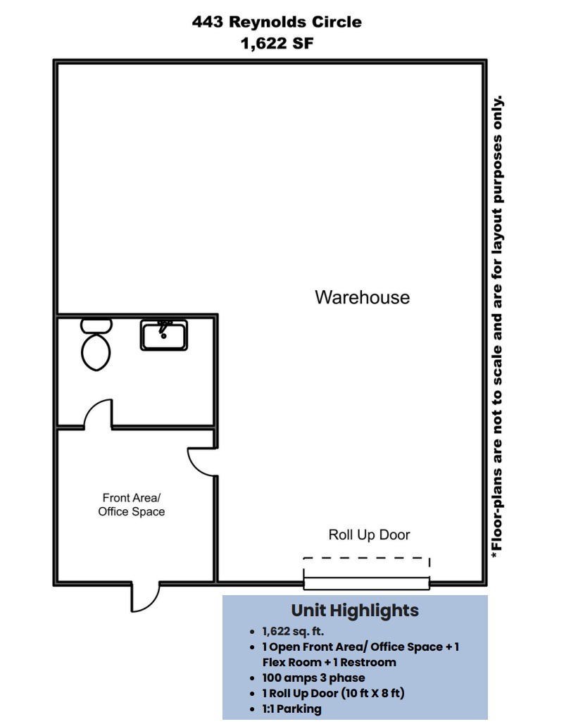 406-499 Reynolds Cir, San Jose, CA à louer Plan d’étage– Image 1 sur 1