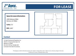 2200 Veterans Memorial Blvd, Kenner, LA à louer Plan d’étage– Image 1 sur 1