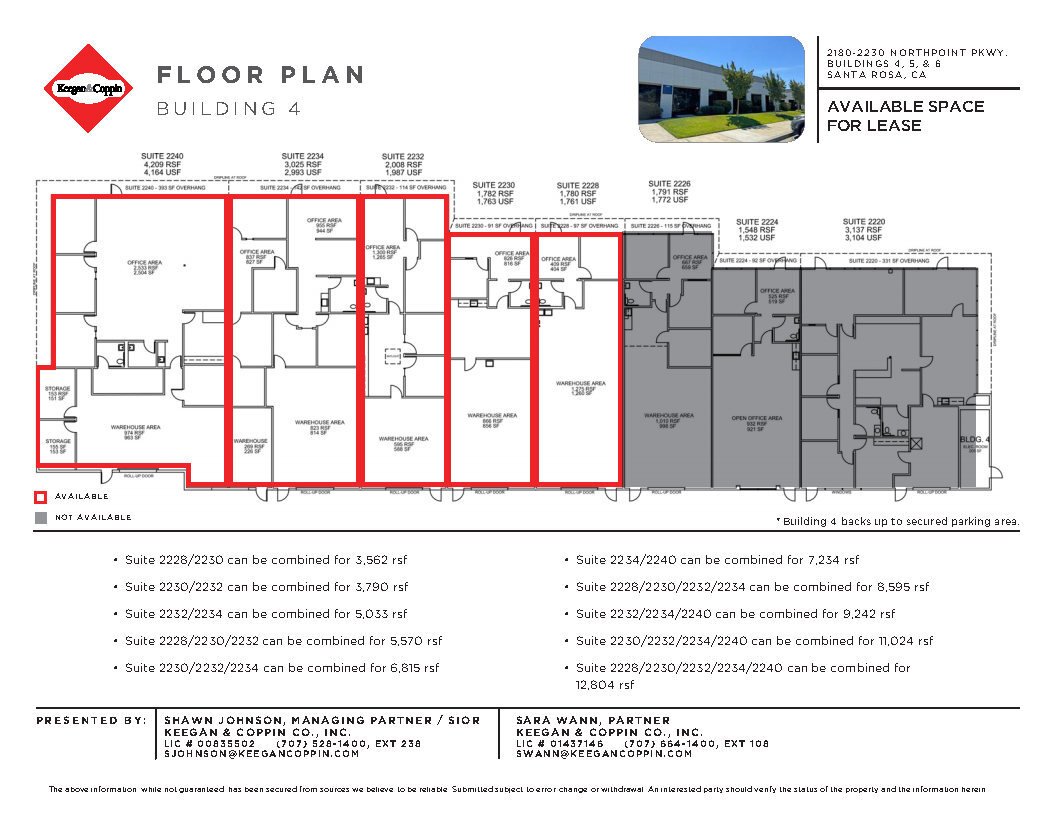 2160-2180 Northpoint Pky, Santa Rosa, CA à louer Plan d’étage– Image 1 sur 6
