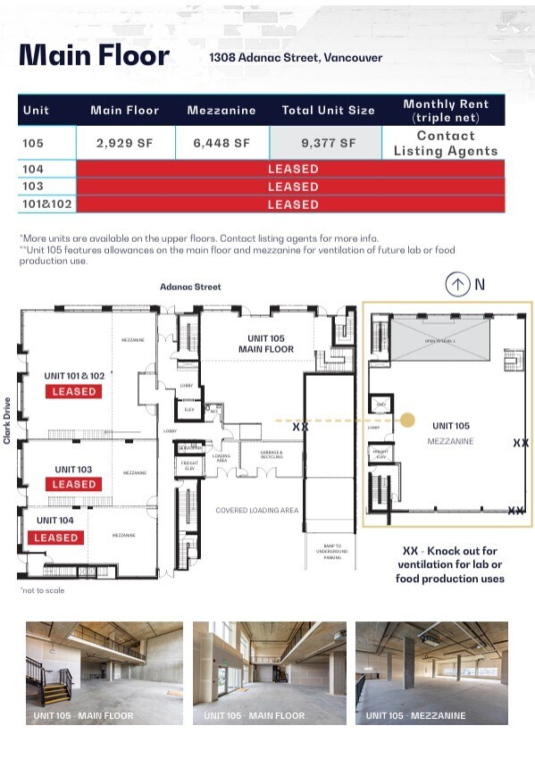 1308-1310 Adanac St, Vancouver, BC à louer Plan d’étage– Image 1 sur 1