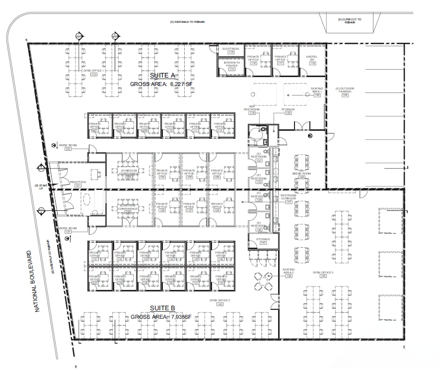 8590-8592 National Blvd, Culver City, CA à louer Plan d’étage– Image 1 sur 9