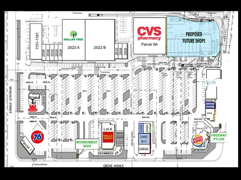 2404-2538 S Grove Ave, Ontario, CA à louer - Plan de site – Image 3 sur 3