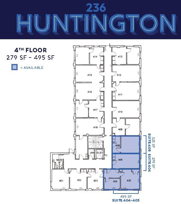 236 Huntington Ave, Boston, MA à louer Plan d’étage– Image 1 sur 1