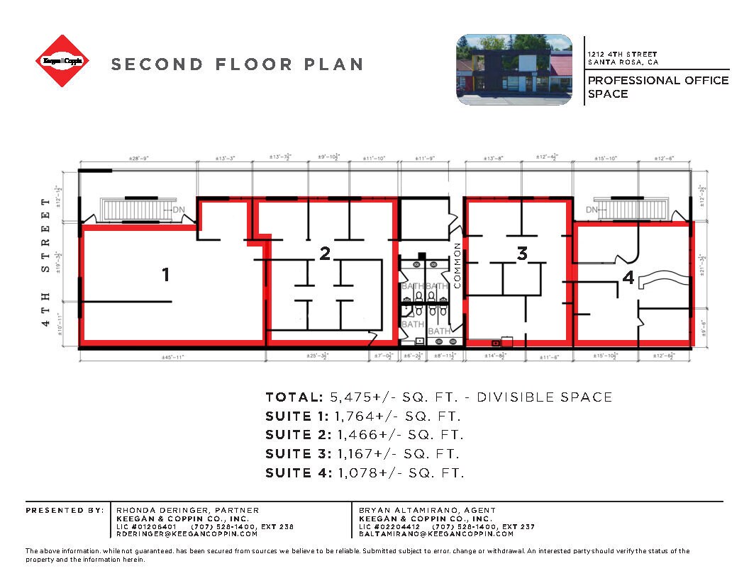 1212 4th St, Santa Rosa, CA à louer Plan d’étage– Image 1 sur 2