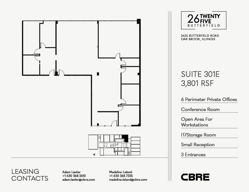 2625 Butterfield Rd, Oak Brook, IL à louer Plan d’étage– Image 1 sur 1