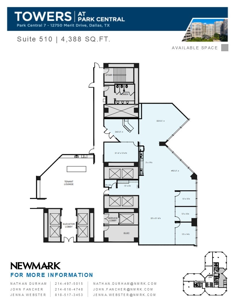 12750 Merit Dr, Dallas, TX à louer Plan d’étage– Image 1 sur 2