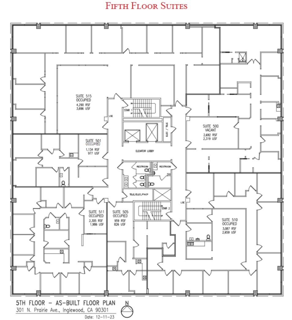 301 N Prairie Ave, Inglewood, CA à louer Plan d’étage– Image 1 sur 1