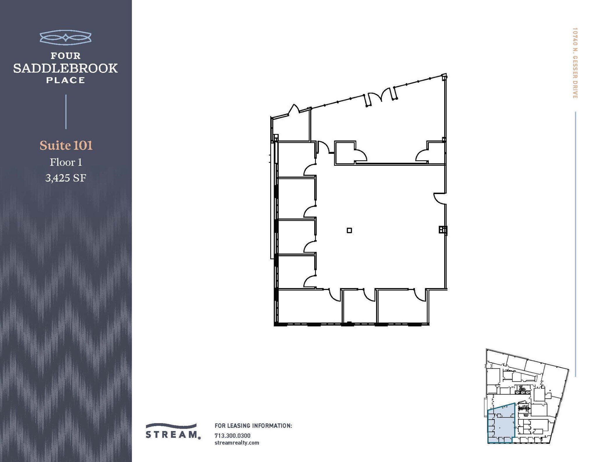 10740 N Gessner Dr, Houston, TX à louer Plan d’étage– Image 1 sur 1