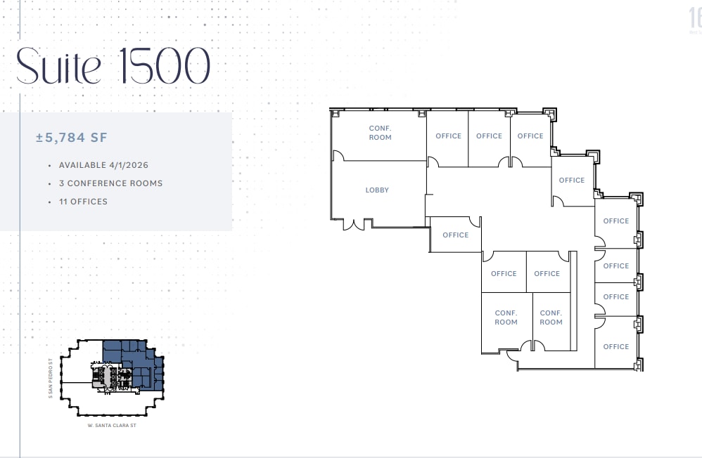 160 W Santa Clara St, San Jose, CA à louer Plan d’étage– Image 1 sur 1