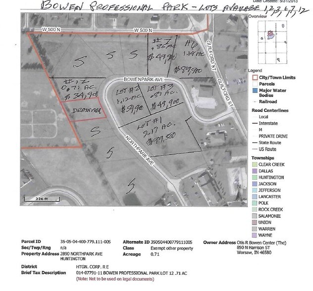 450 Bowenpark Ave, Huntington, IN à vendre - Plan cadastral – Image 3 sur 3