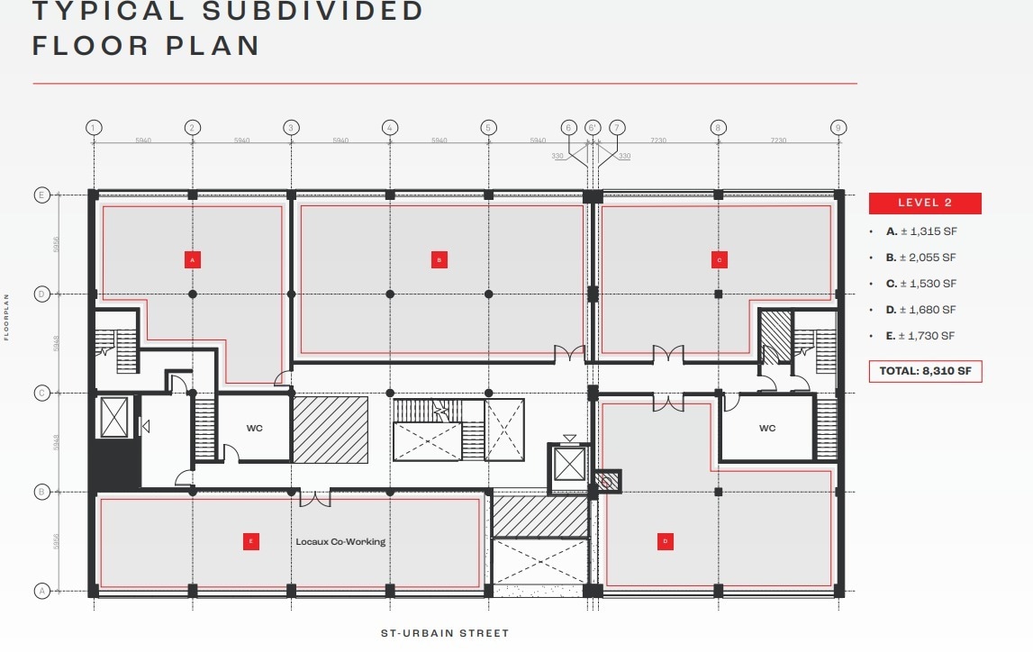 7070 Rue Saint-Urbain, Montréal, QC à louer Plan d’étage– Image 1 sur 1