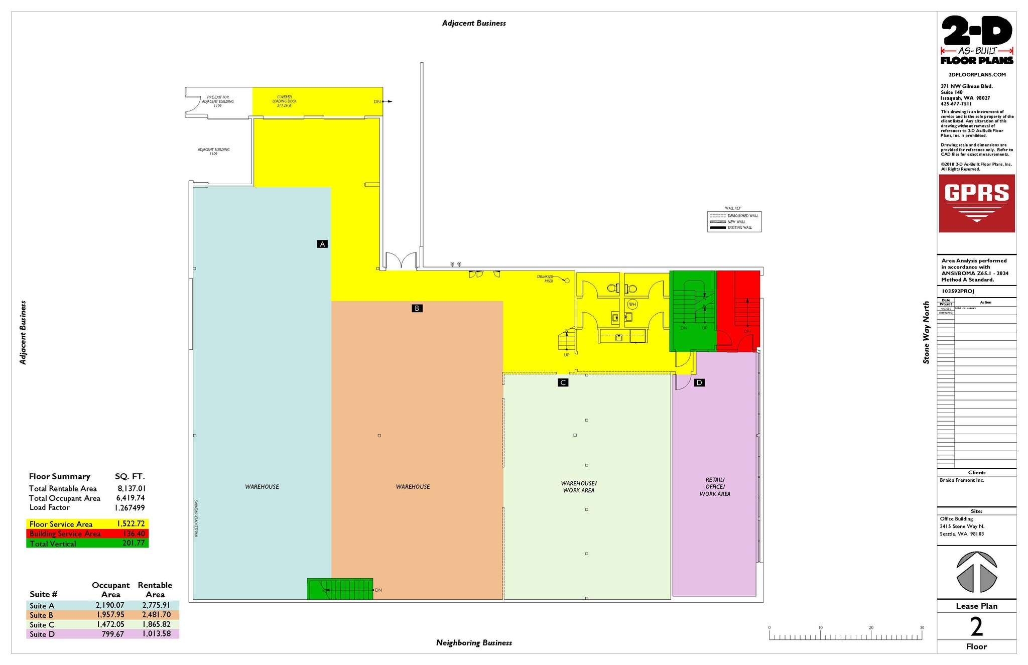 3415 Stone Way N, Seattle, WA à louer Plan d’étage– Image 1 sur 2