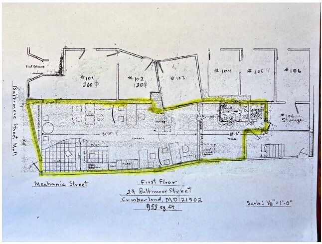 29-35 Baltimore St, Cumberland, MD à louer Plan d’étage– Image 1 sur 2