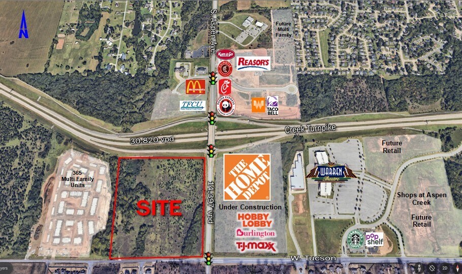 W Tucson & Aspen Ave, Broken Arrow, OK à louer Aérien– Image 1 sur 3