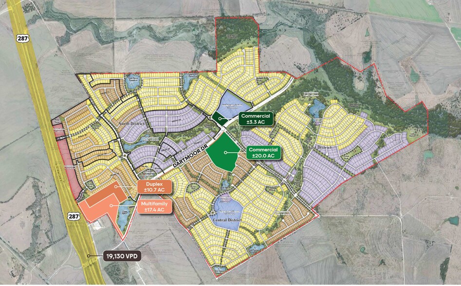 Hwy 287 & Dartmoor Dr, Waxahachie, TX à vendre - Aérien – Image 1 sur 1