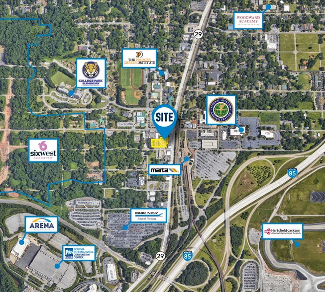 1871 Columbia Ave, College Park, GA à louer - Aérien – Image 2 sur 2