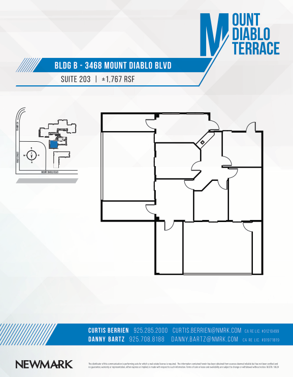 3470 Mt Diablo Blvd, Lafayette, CA à louer Plan d’étage– Image 1 sur 1