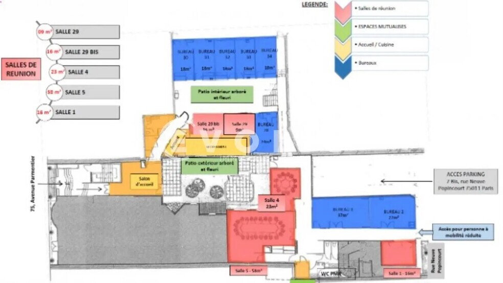Bureau dans Paris à louer - Plan d’étage – Image 3 sur 6