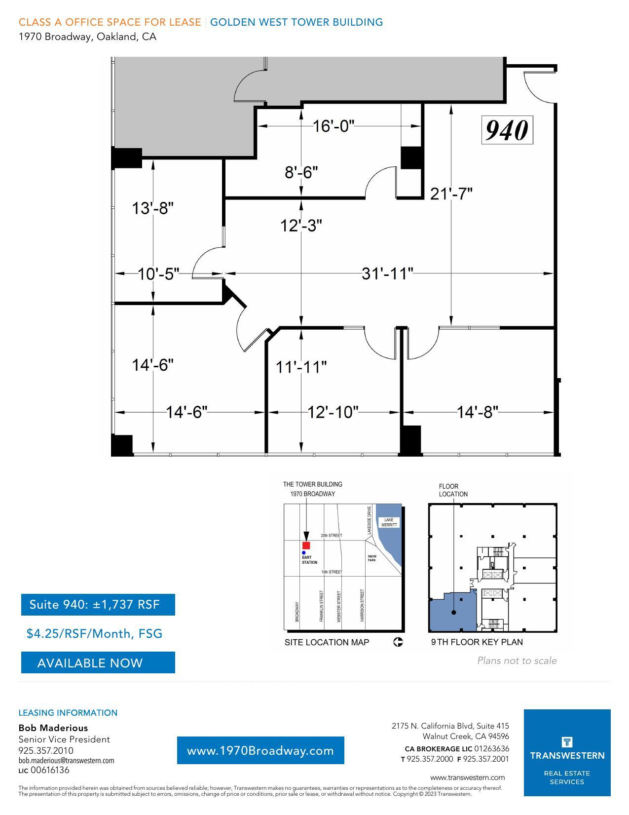 1970 Broadway, Oakland, CA à louer Plan d’étage– Image 1 sur 1