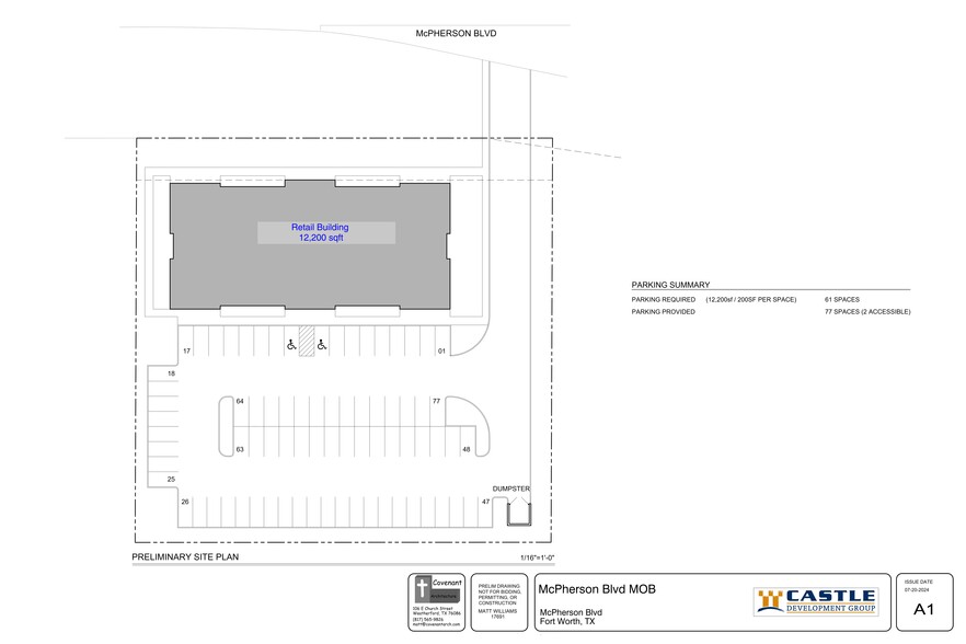 SWQ McPherson Blvd, Fort Worth, TX à louer - Plan de site – Image 1 sur 2