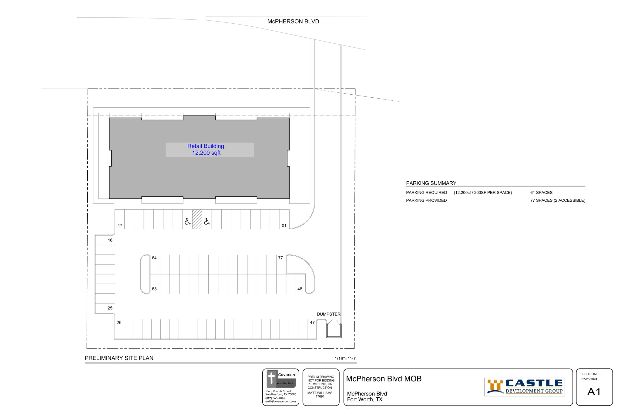 SWQ McPherson Blvd, Fort Worth, TX à louer Plan de site– Image 1 sur 3