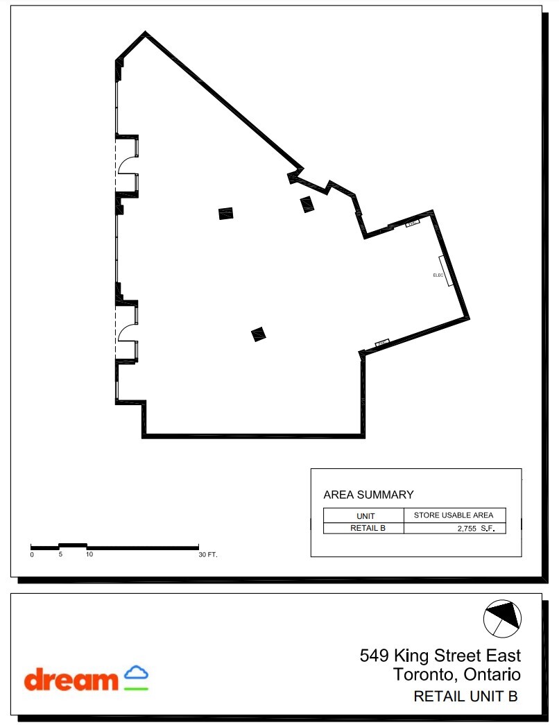 549 King St E, Toronto, ON à louer Plan d’étage– Image 1 sur 1