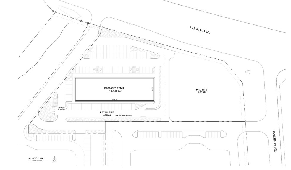 544 E SWQ of FM 544 and Sanden Blvd., Wylie, TX à louer - Plan de site – Image 3 sur 3