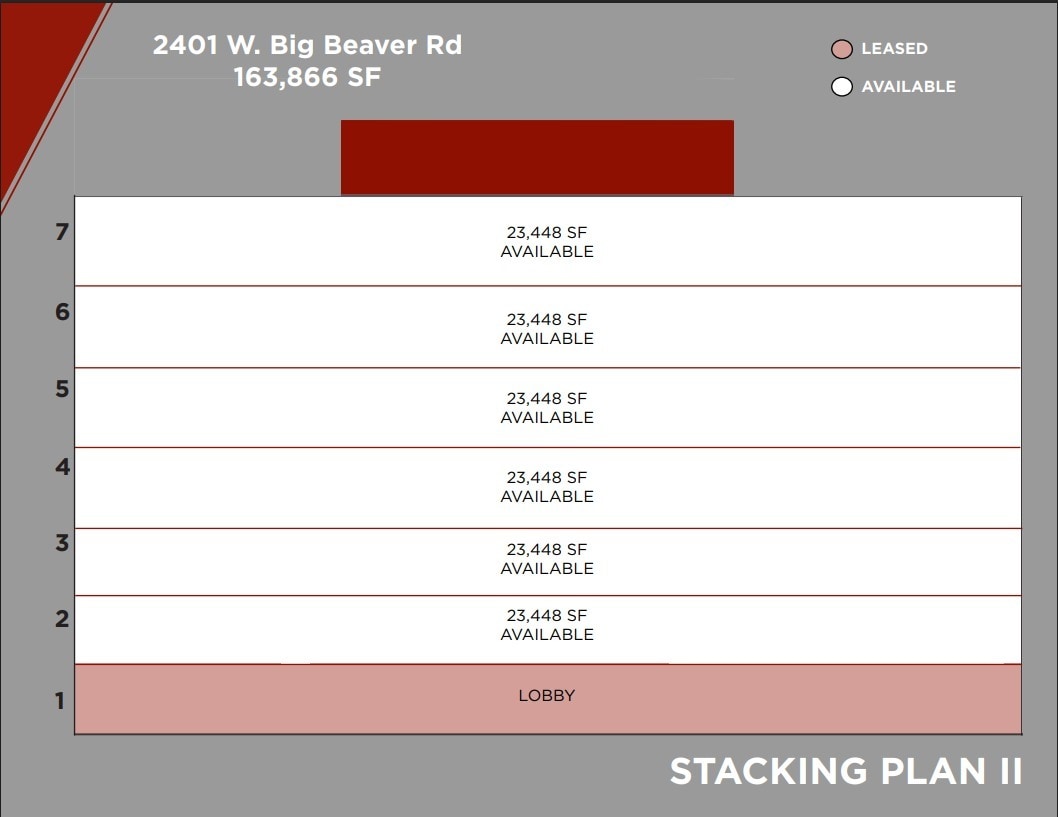 2401 W Big Beaver Rd, Troy, MI à louer Plan d’étage– Image 1 sur 1