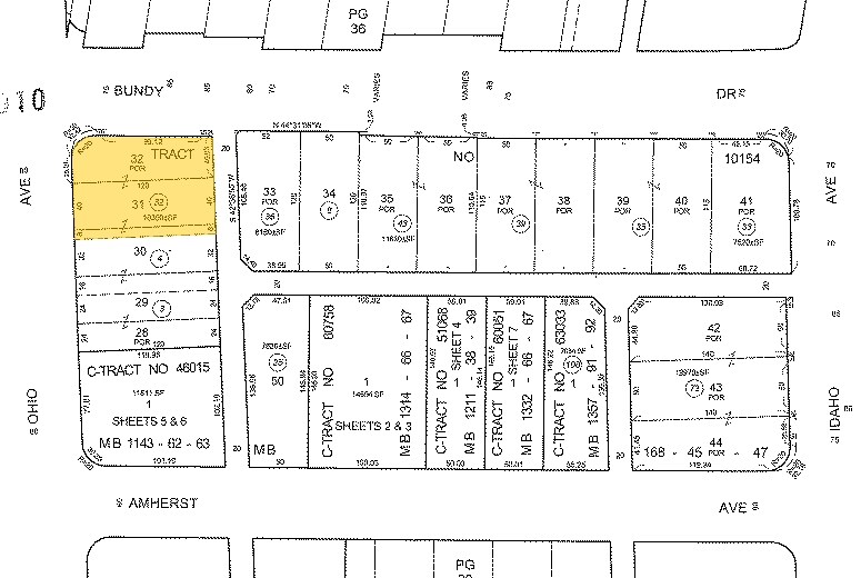 1519-1525 S Bundy Dr, Los Angeles, CA à louer - Plan cadastral – Image 2 sur 5