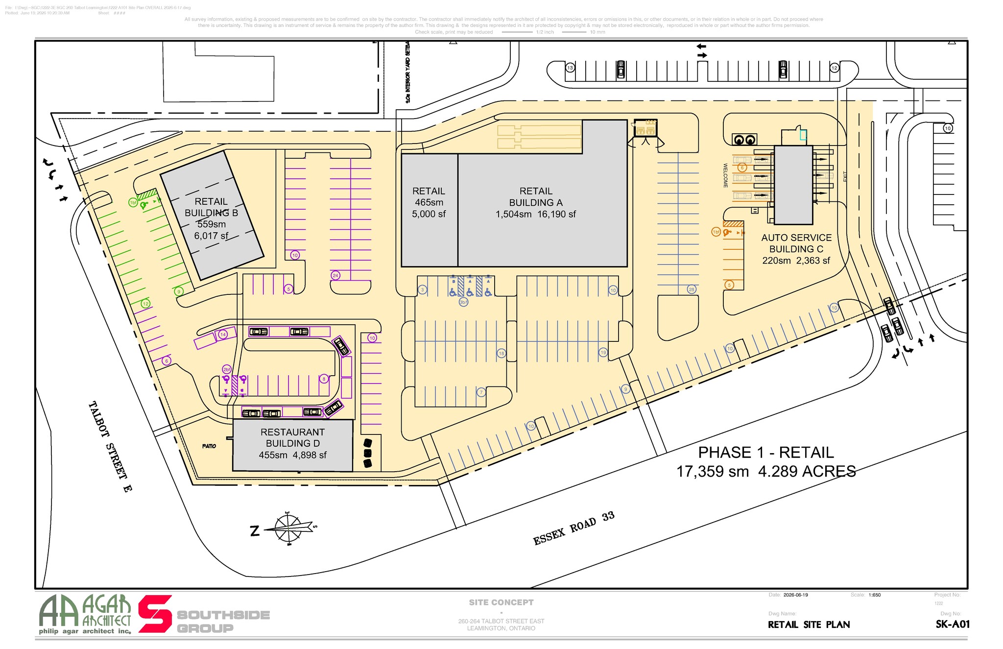 260 Talbot E st, Leamington, ON à louer Plan de site– Image 1 sur 1