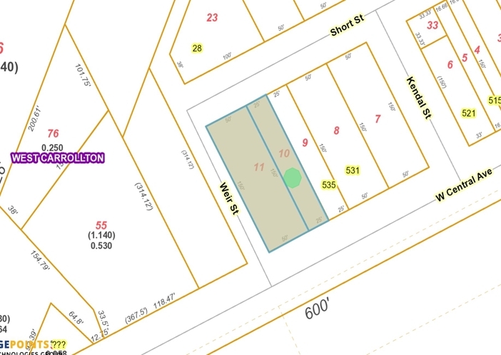 545 W Central Ave, West Carrollton, OH à vendre - Plan cadastral – Image 3 sur 3