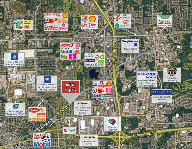 980 University Dr, Pontiac, MI à vendre - Aérien – Image 3 sur 3