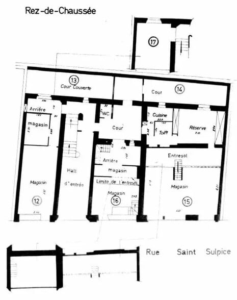 Rue Saint-Sulpice, Paris à louer - Plan d’étage – Image 2 sur 2