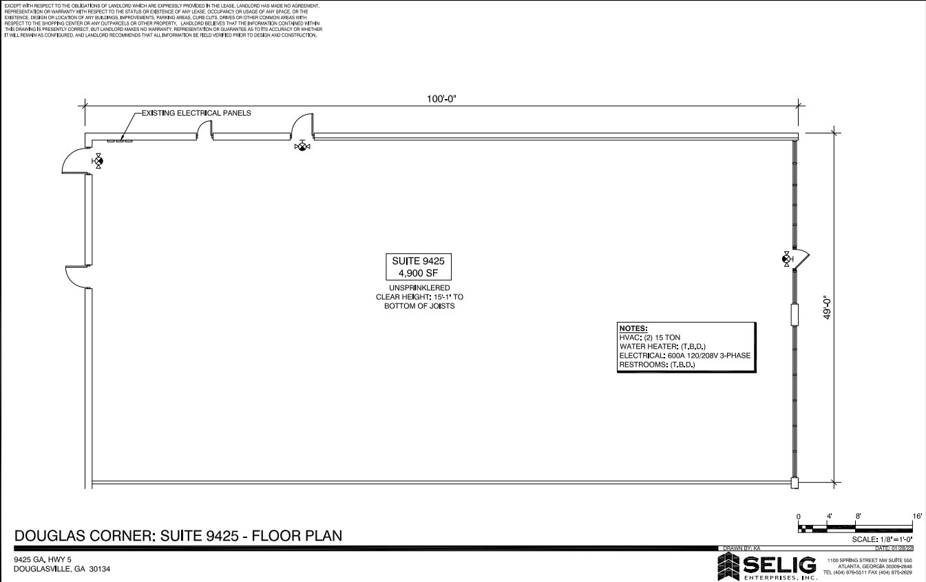 9421-9459 Highway 5, Douglasville, GA à louer Plan d’étage– Image 1 sur 1