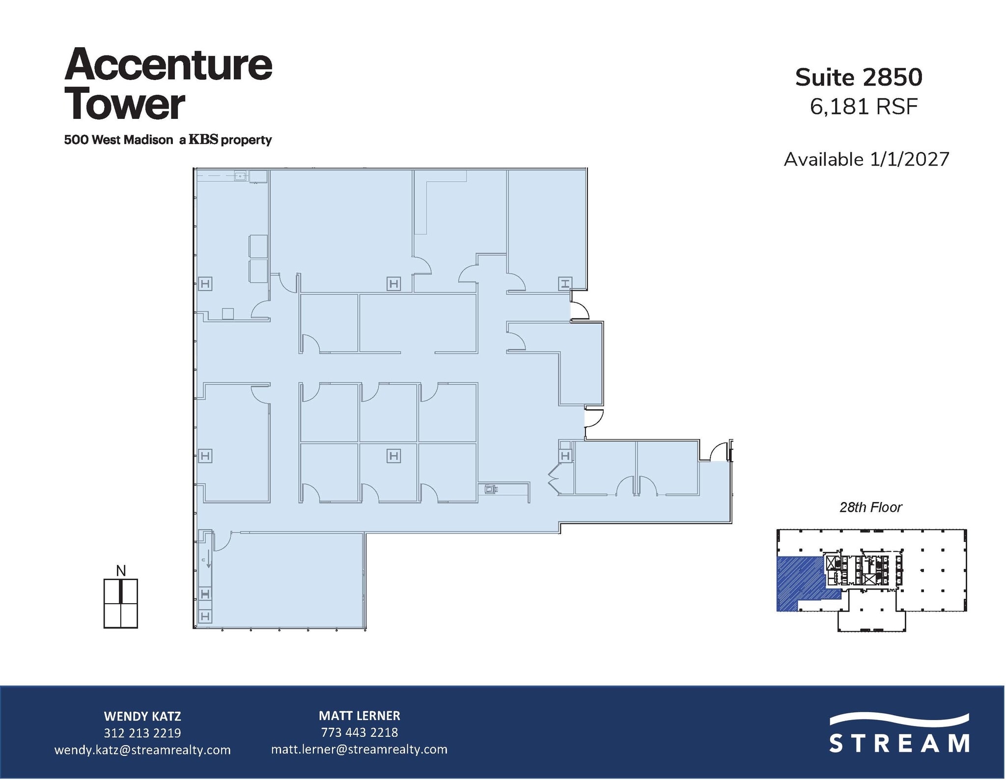 500 W Madison St, Chicago, IL à louer Plan d’étage– Image 1 sur 1
