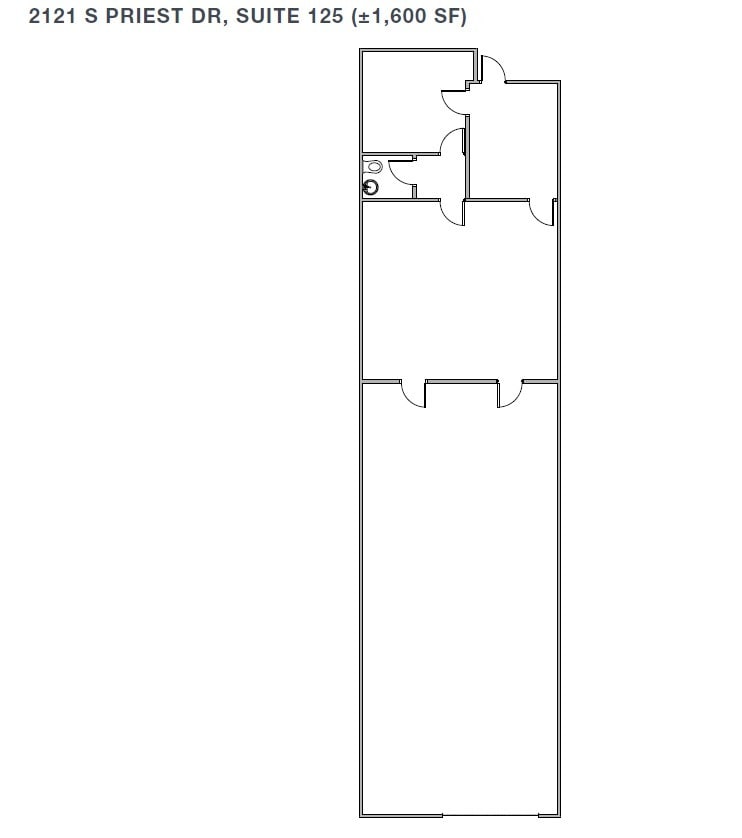 2121 S Priest Dr, Tempe, AZ à louer Plan d’étage– Image 1 sur 1