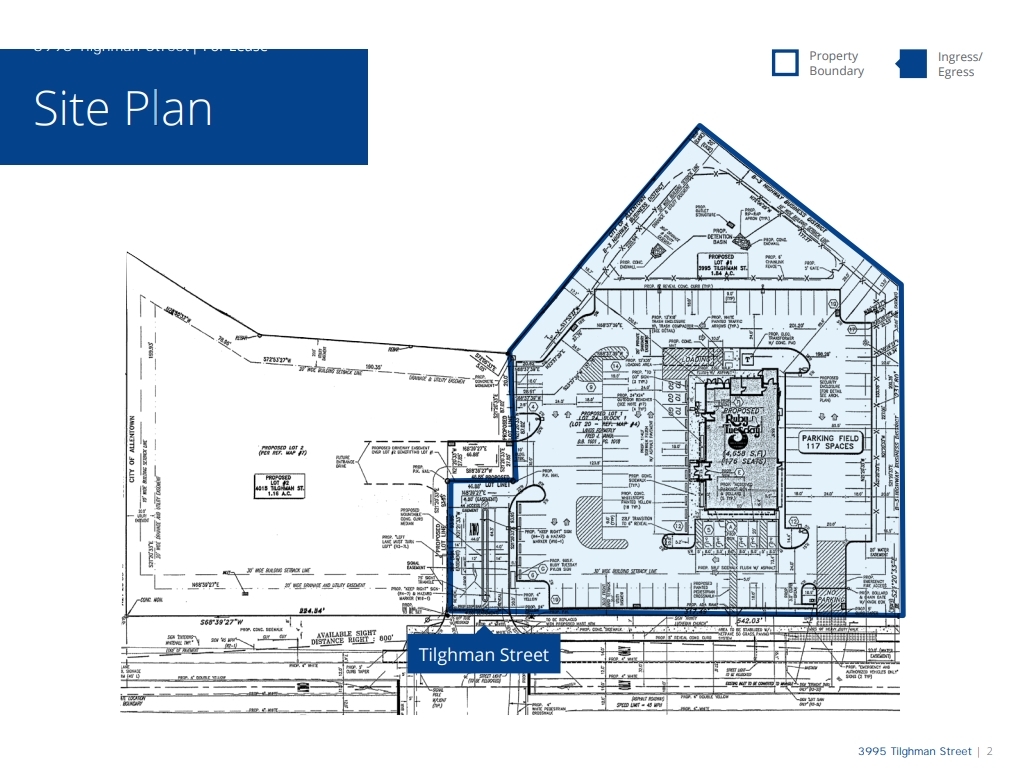 3995 W Tilghman St, Allentown, PA à louer Plan de site– Image 1 sur 2