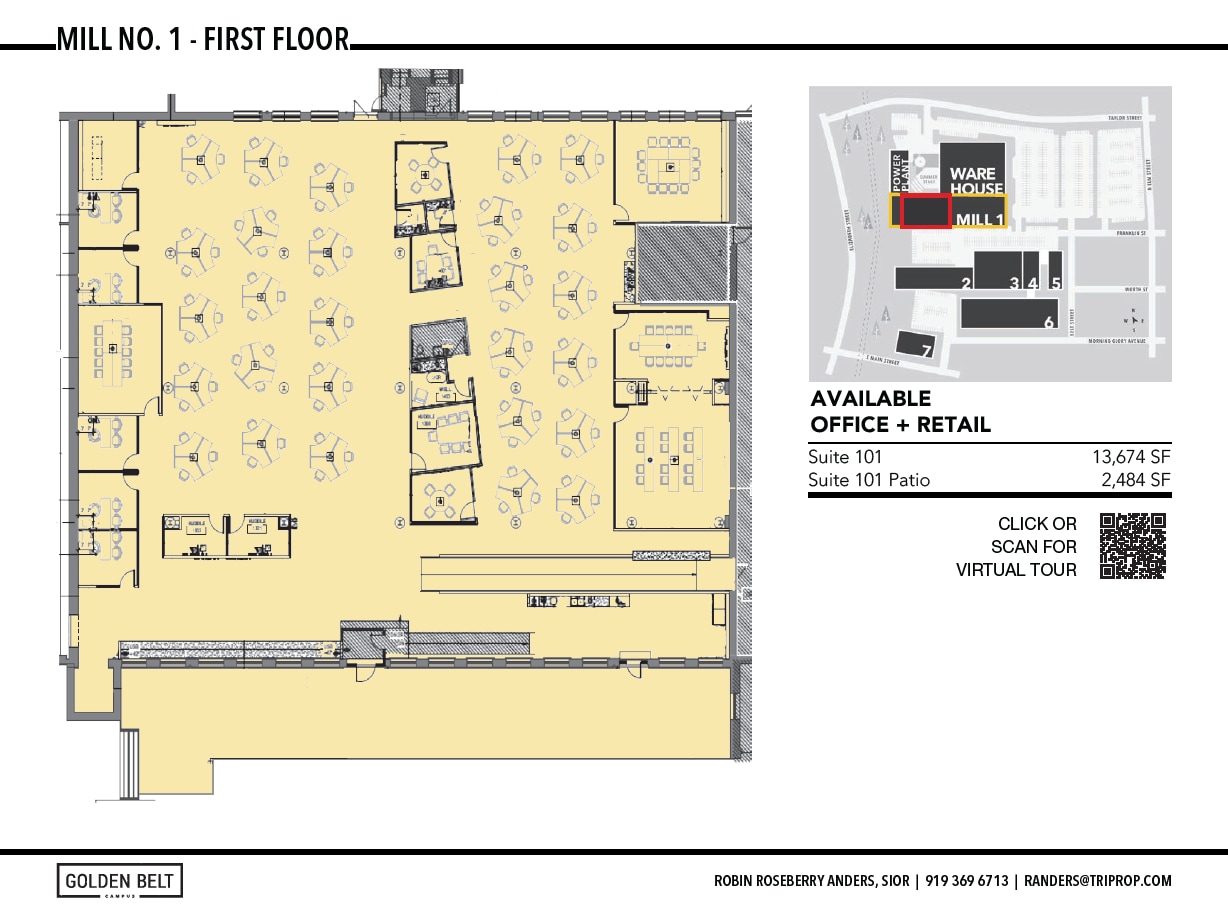 807 E Main St, Durham, NC à louer Plan d’étage– Image 1 sur 2