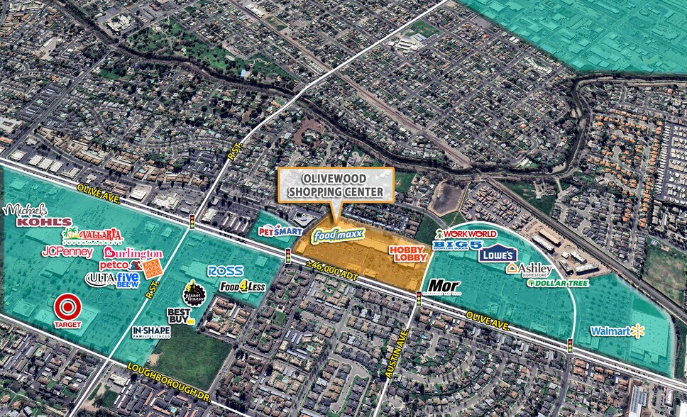 1200-1400 W Olive Ave, Merced, CA à louer - Aérien – Image 2 sur 5
