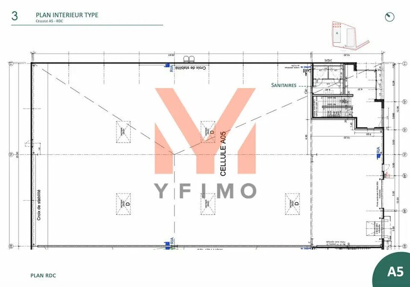 Bureau dans SAINT-OUEN-L'AUMONE à louer - Plan d’étage – Image 3 sur 6