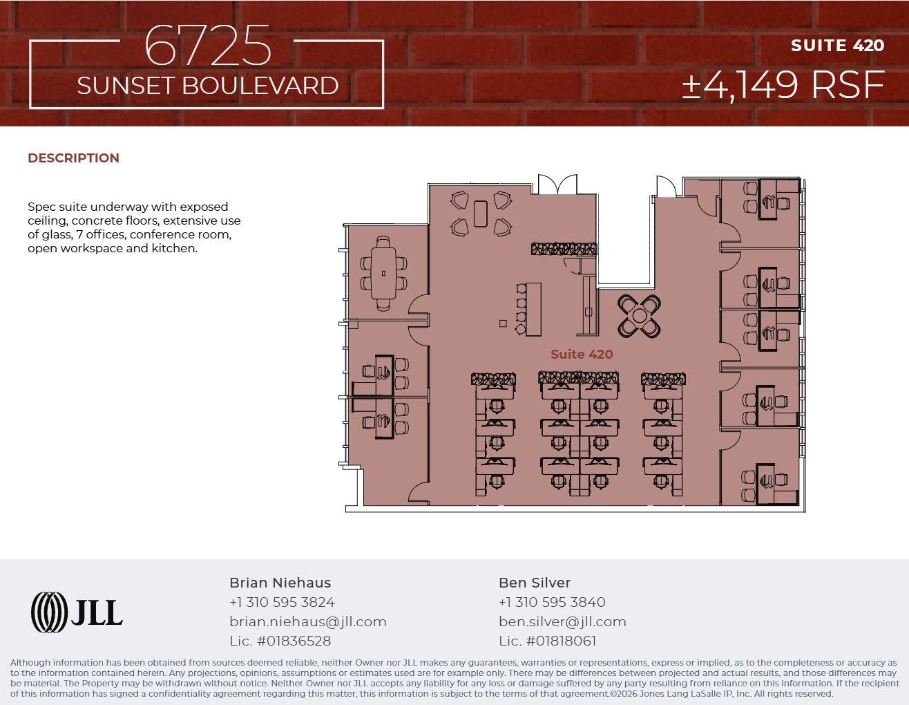 6725 W Sunset Blvd, Los Angeles, CA à louer Plan d’étage– Image 1 sur 2