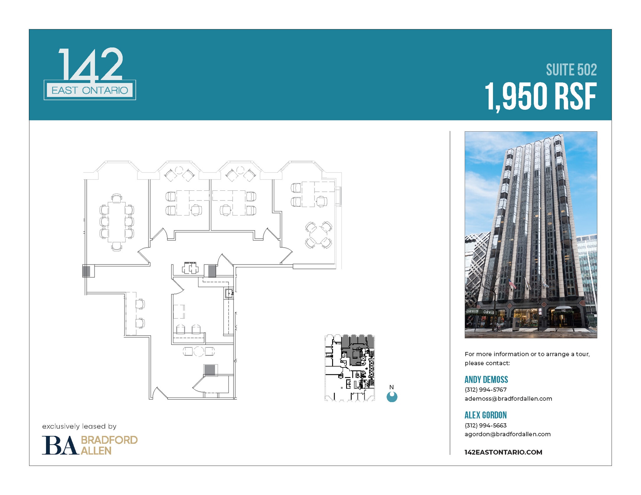 142 E Ontario St, Chicago, IL à louer Plan d’étage– Image 1 sur 3