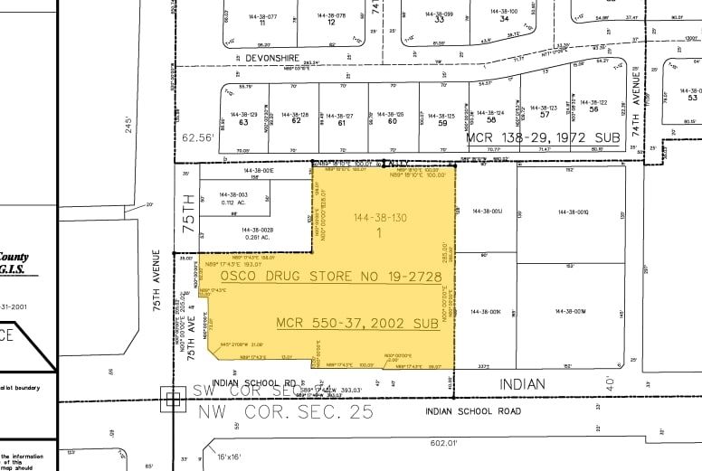 7434 W Indian School Rd, Phoenix, AZ à louer - Plan cadastral – Image 2 sur 5