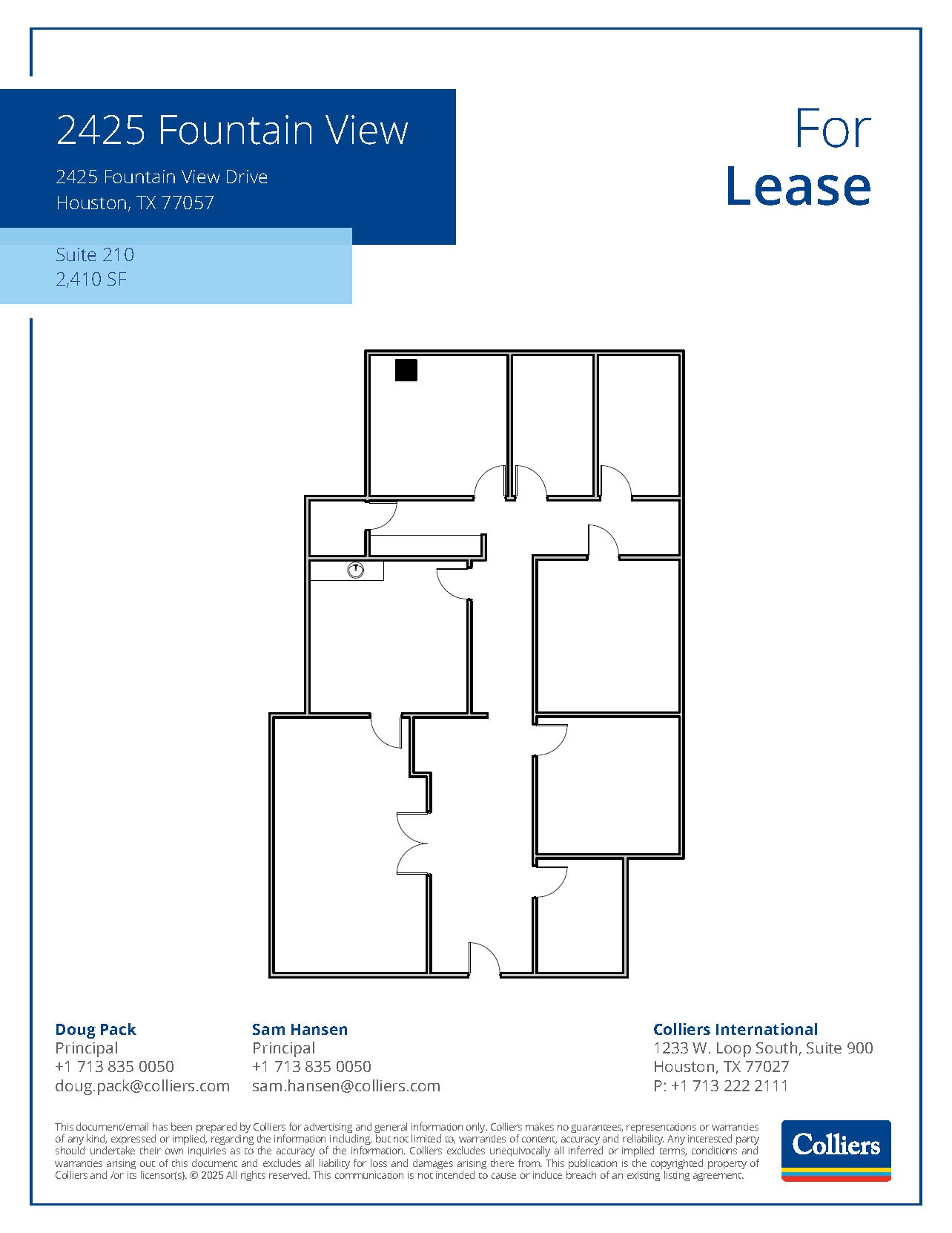 2425 Fountain View Dr, Houston, TX à louer Plan d’étage– Image 1 sur 4