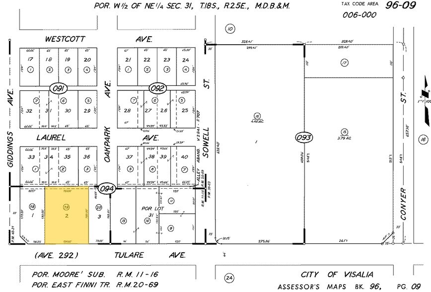 1220-1230 W Tulare Ave, Visalia, CA à vendre - Plan cadastral – Image 2 sur 2